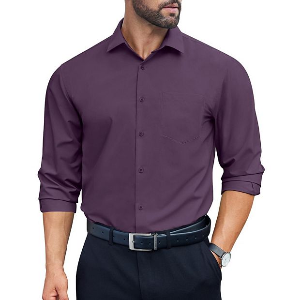 COOFANDY Mens Casual Button Down Shirts Regular Fit Wrinkle Free Dress Shirt Long Sleeve
