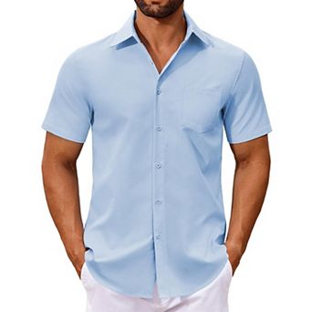 COOFANDY Men's Short Sleeve Dress Shirts Regular Fit Dress Shirt Casual Button Down Shirts