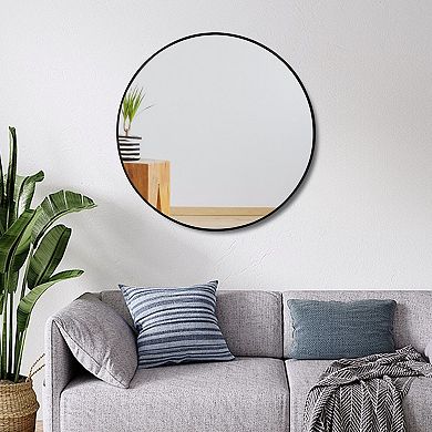 Round Wall Mirror with Metal Frame