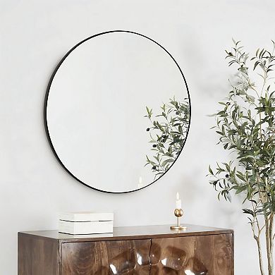 Round Wall Mirror with Metal Frame