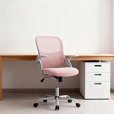 Mid Back Ergonomic Mesh Office Chair - Adjustable Height, Swivel, Lumbar Support