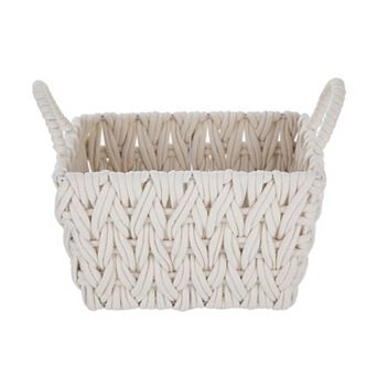 Woven Rope Decorative Storage Basket with Handles