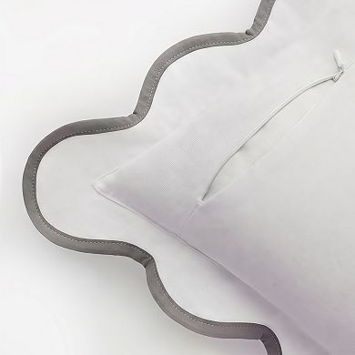 Set of 2 Scalloped Border Decorative Throw Pillow Covers