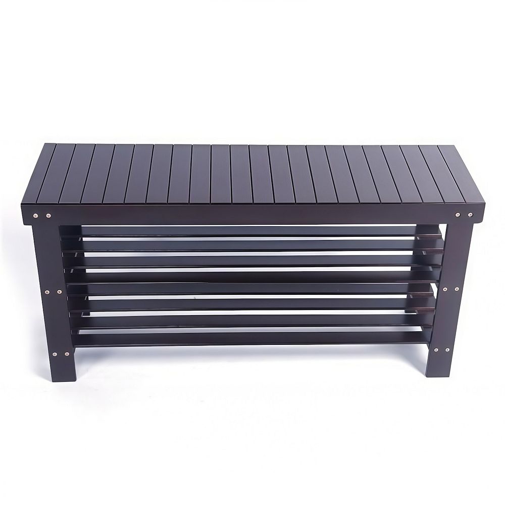 3-Tier 100% Bamboo Stool Shoe Rack