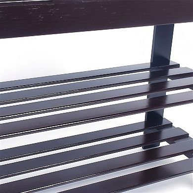 3-Tier 100% Bamboo Stool Shoe Rack