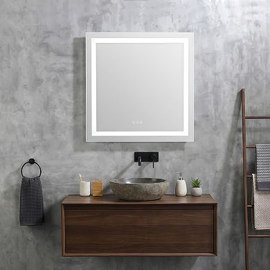 LED Bathroom Mirror with Front & Backlit, Smart Touch, Anti-Fog & Memory Function