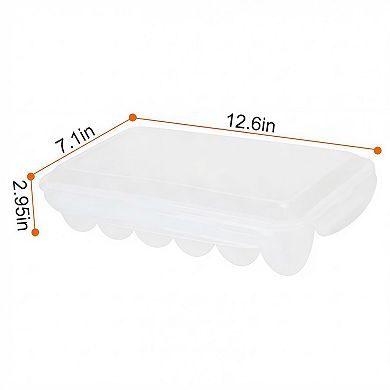 2-Pack Stackable Egg Holder Clear Plastic 18-Cavity Storage Containers, Fridge & Dishwasher Safe