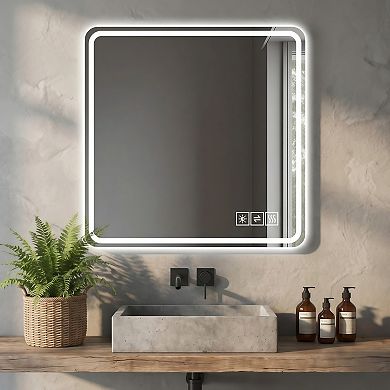 36-in. x 36-in. LED Anti-Fog Bathroom Wall Mirror with Tri-Color Light
