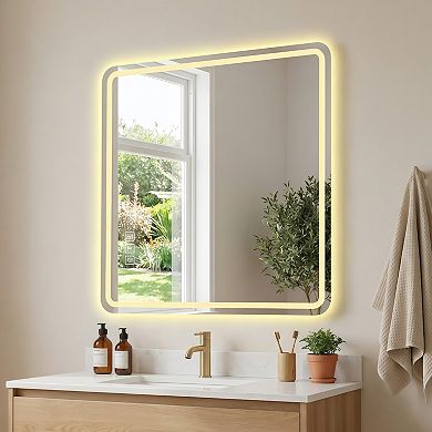 36-in. x 36-in. LED Anti-Fog Bathroom Wall Mirror with Tri-Color Light
