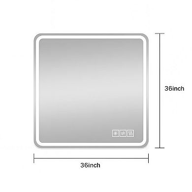 36-in. x 36-in. LED Anti-Fog Bathroom Wall Mirror with Tri-Color Light