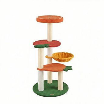 Fruit Themed Multi-Level Cat Activity Tree with Hammock and Scratching Posts