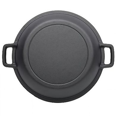 Pre-Seasoned 5 Quart Cast Iron Dutch Oven with Dual Handles and Silicone Handle Holders