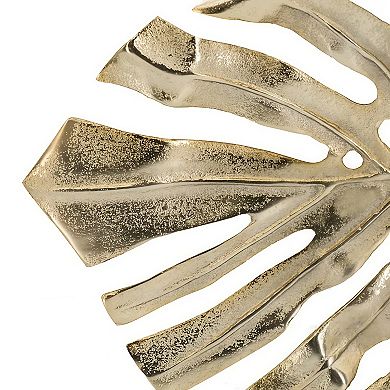 Modern Gold 100% Aluminum Monstera Leaf Wall Decor & Decorative Tray