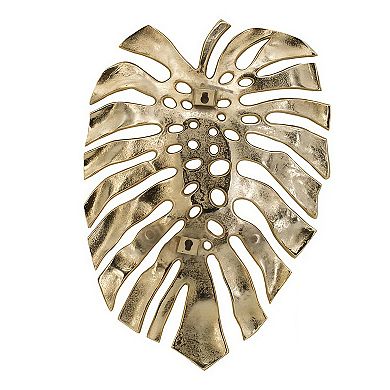 Modern Gold 100% Aluminum Monstera Leaf Wall Decor & Decorative Tray