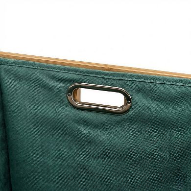 100% Natural Bamboo Bathroom Shelf with Tilt-Out Laundry Hamper