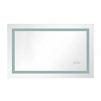 LED Bathroom Mirror with Front & Backlit, Smart Touch, Anti-Fog, 3 Colors