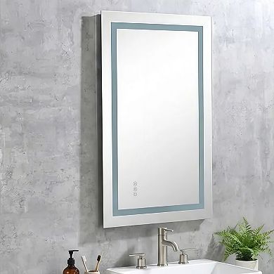 LED Bathroom Mirror with Front & Backlit, Smart Touch, Anti-Fog, 3 Colors