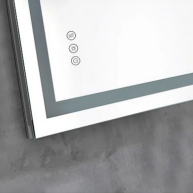 LED Bathroom Mirror with Front & Backlit, Smart Touch, Anti-Fog, 3 Colors