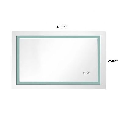 LED Bathroom Mirror with Front & Backlit, Smart Touch, Anti-Fog, 3 Colors