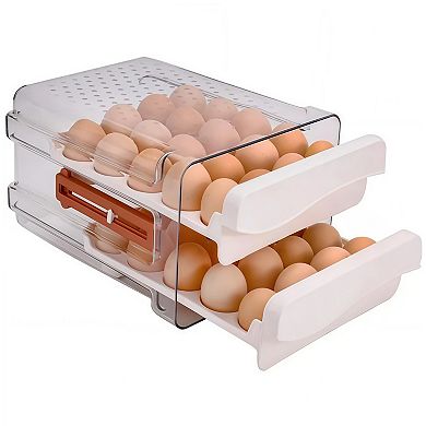 40-Capacity 2-Drawer Egg Storage Container for Refrigerator