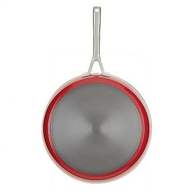 Hard Anodized 12.1 Inch Ceramic Nonstick Frying Pan, Oven Safe to 500°F, Empire Red