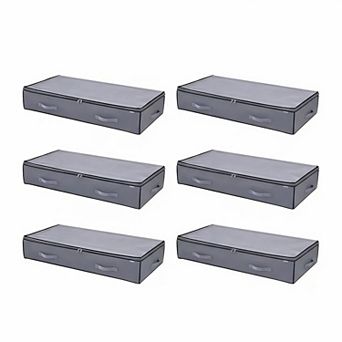 Under Bed Storage Containers with Clear Lids 6-Pack