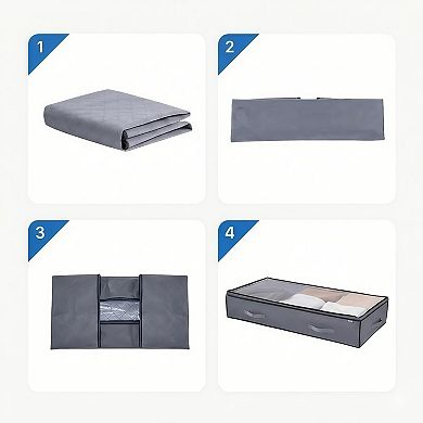 Under Bed Storage Containers with Clear Lids 6-Pack