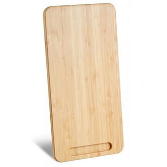 Natural Wood Appliance Rolling Slider Tray with Wheels