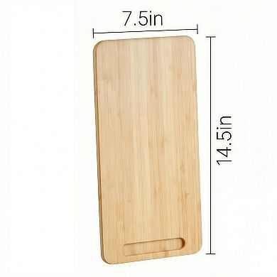 Natural Wood Appliance Rolling Slider Tray with Wheels