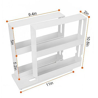 Swivel Cabinet Organizer Double-Layer Revolving Spice Rack for Kitchen & Home