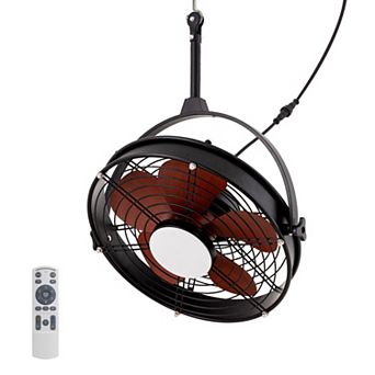 Moooni 25" Outdoor Waterproof Ceiling Fan with Light 3CCT Dimmable Plug in Caged Ceiling Fan