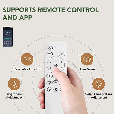 Moooni 42" Ceiling Fan with Lights Modern Reversible Fandelier with Remote & APP Control for Bedroom