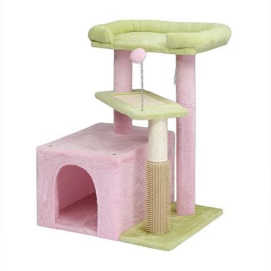 Multi-Level Cat Tree with Scratching Post, Condo and Padded Bed