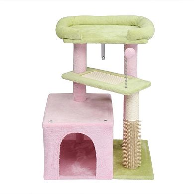 Multi-Level Cat Tree with Scratching Post, Condo and Padded Bed