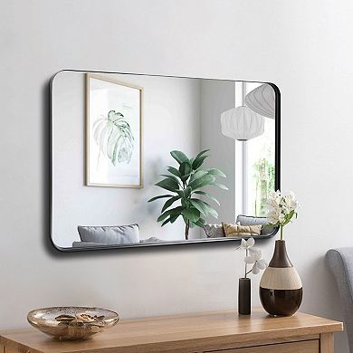 Deep Frame Rectangle Mirror Modern Decor Metal Frame Wall Mounted or Leaned
