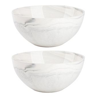 2 Pack Stoneware Bowl Grey Marble Collection