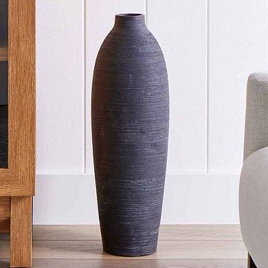 Textured Matte Ceramic Floor Vase