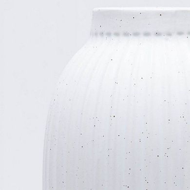 Indoor Speckled Ribbed Ceramic Vase