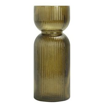 Translucent Ribbed Glass Tabletop Vase