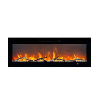 IDEALHOUSE 50 inch Smart Electric Fireplace with WiFi Alexa Voice Control, 12 Flame Colors