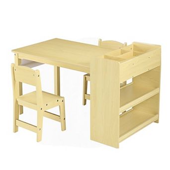 IDEALHOUSE Kids Art Table with 2 Chairs and Storage