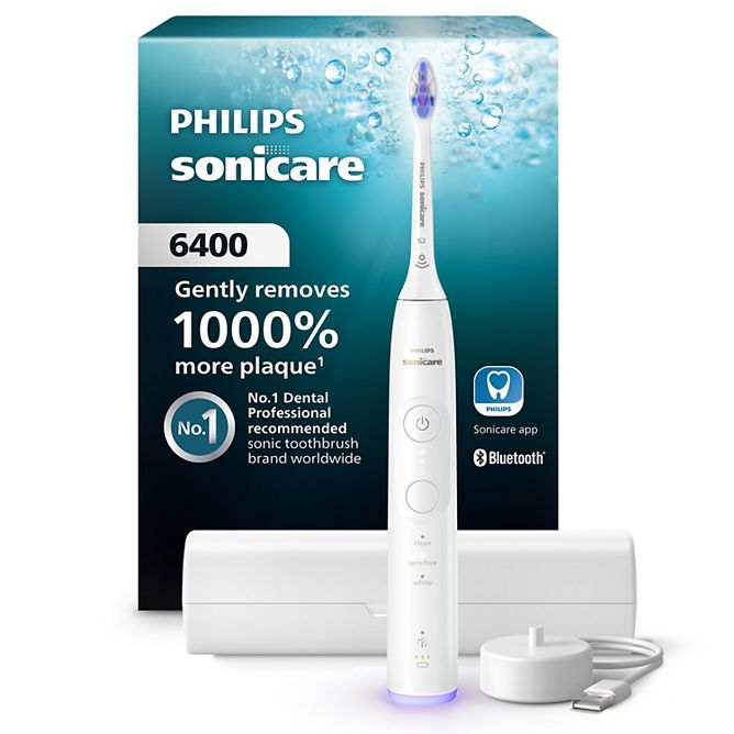Philips Sonicare 6400 Rechargeable Electric Toothbrush (White)