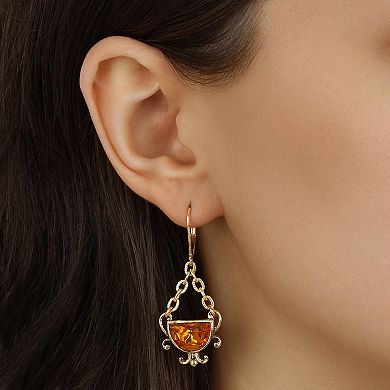 1928 Half Moon Color Drop Linear Earrings