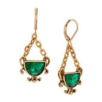 1928 Half Moon Color Drop Linear Earrings