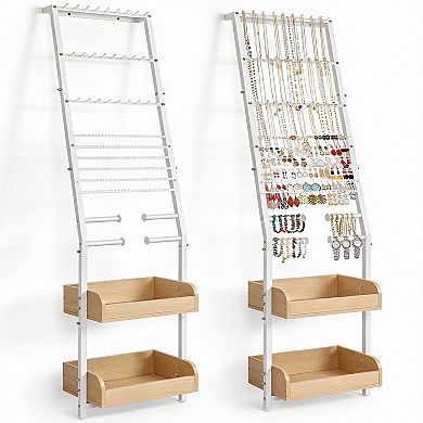 Large jewelry storage box for earrings, necklaces, and bracelets