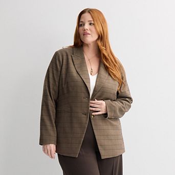 Plus Size Nine West Two Button Blazer