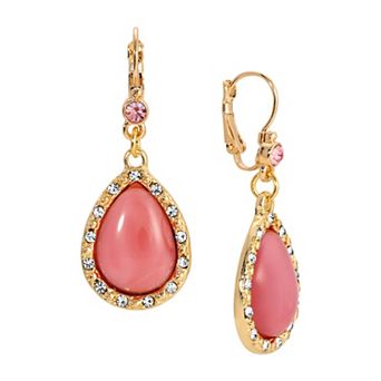 1928 Teardrop Earrings with Crystal Border Accent