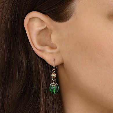 1928 Gold Tone Bead Wire Earrings