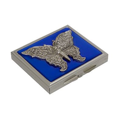 1928 Pewter Tone Butterfly Compact Mirror