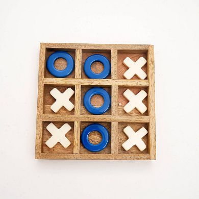 Wood & Resin Tic-Tac-Toe Board Game, 6 x 6 Inch
